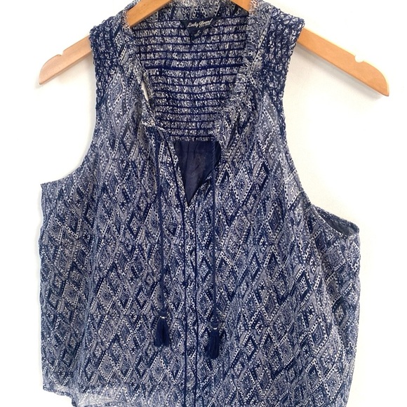 (BN49) Lucky Brand Scarf Print Tank Top, Size Small - Picture 8 of 11